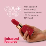 Lipstick Silicone Sex Toys for Clit Vibration and Discreet Travel Vibrator - Image 5