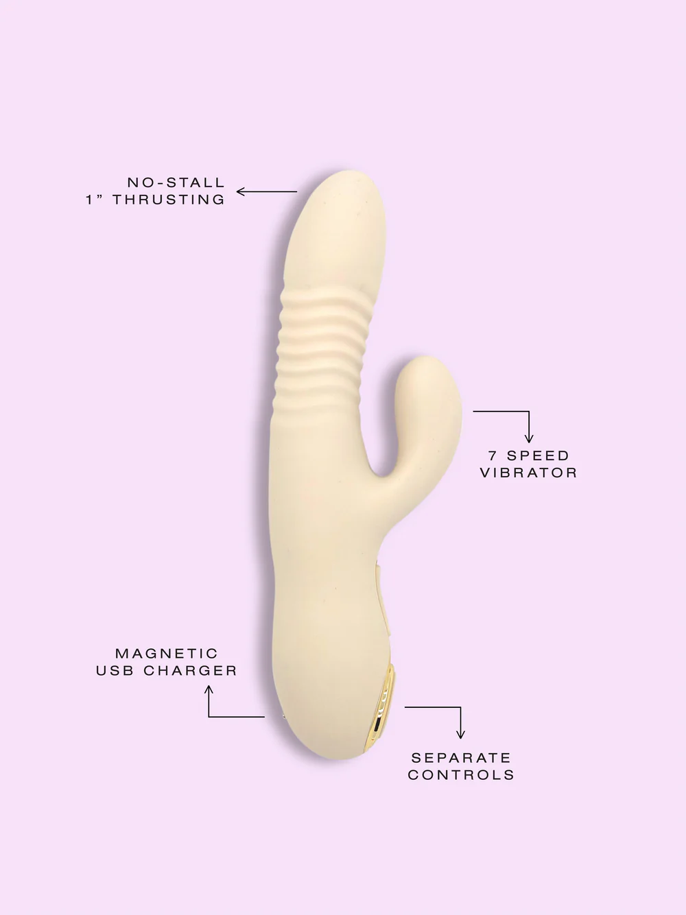 Velvet Thruster | Rabbit Vibrator and Thrusting Dildo in Silicone for Women VC100 - Image 3